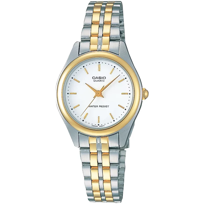Montre Casio Femme LTP-1129G-7A Quartz Analogique Argent or Blanc