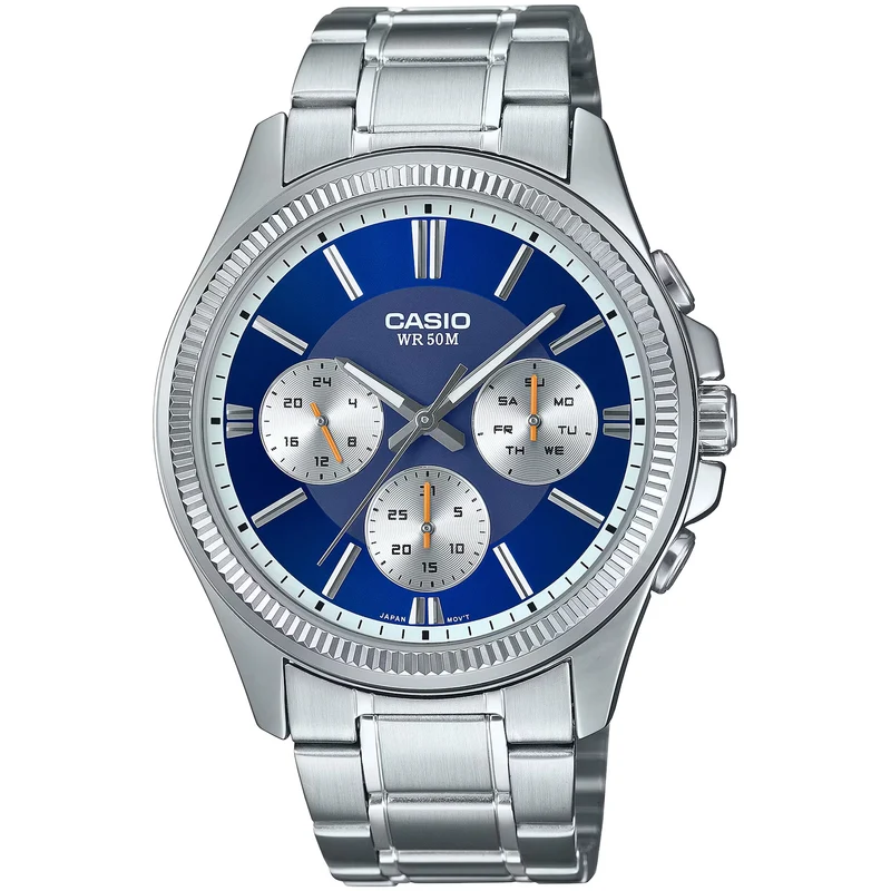 Montre Casio Homme MTP-1375D-2A1 Quartz Analogique Argent Bleu