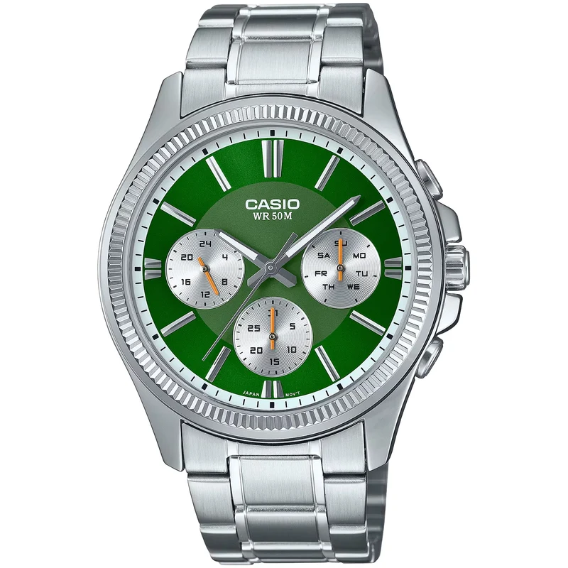 Montre Casio Homme MTP-1375D-3A Quartz Analogique Argent Vert