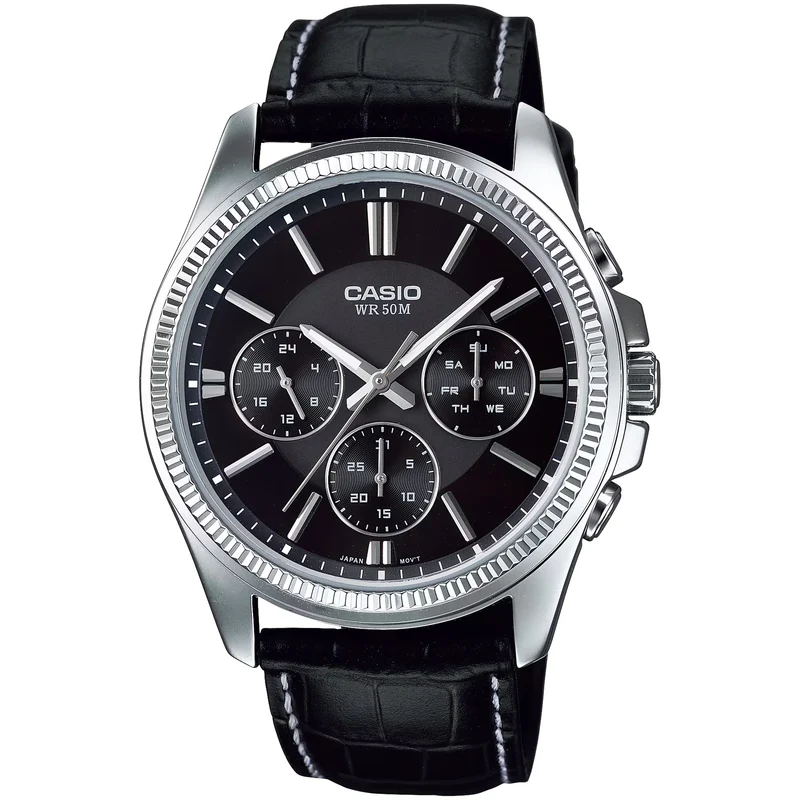 Montre Casio Homme MTP-1375L-1A Quartz Analogique Argent Noir