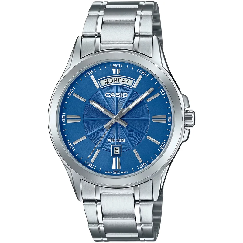 Montre Casio Homme MTP-1381D-2A Quartz Analogique Argent Bleu