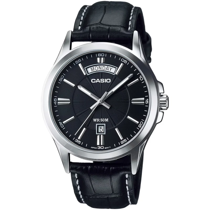 Montre Casio Homme MTP-1381L-1A Quartz Analogique Argent Noir