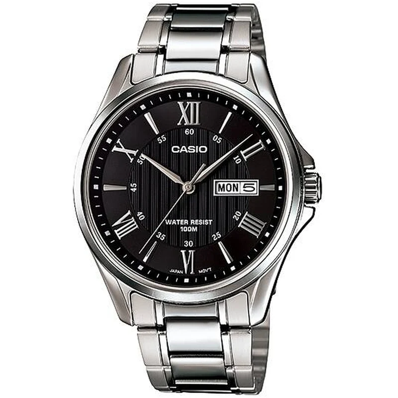 Montre Casio Homme MTP-1384D-1A Quartz Analogique Argent Noir