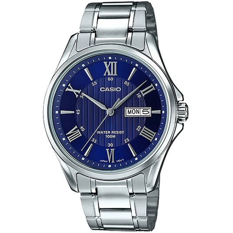 Montre Casio Homme MTP-1384D-2A Quartz Analogique Argent Bleu
