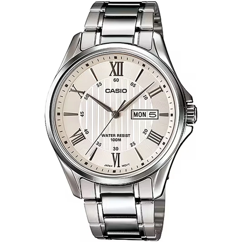 Montre Casio Homme MTP-1384D-7A Quartz Analogique Argent Blanc