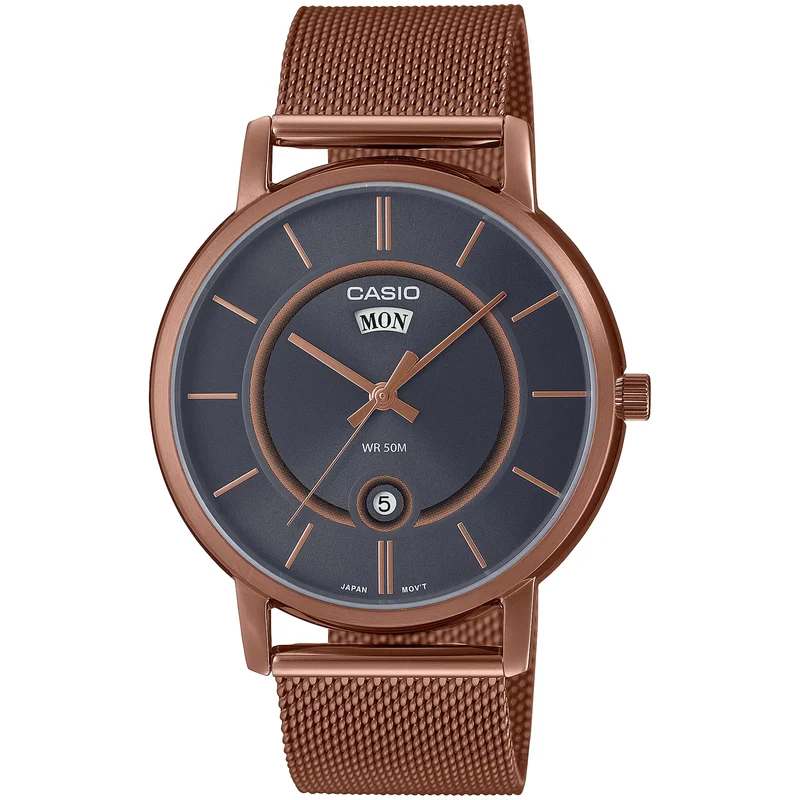 Montre Casio Homme MTP-B120MR-8A Quartz Analogique Or Rose Noir