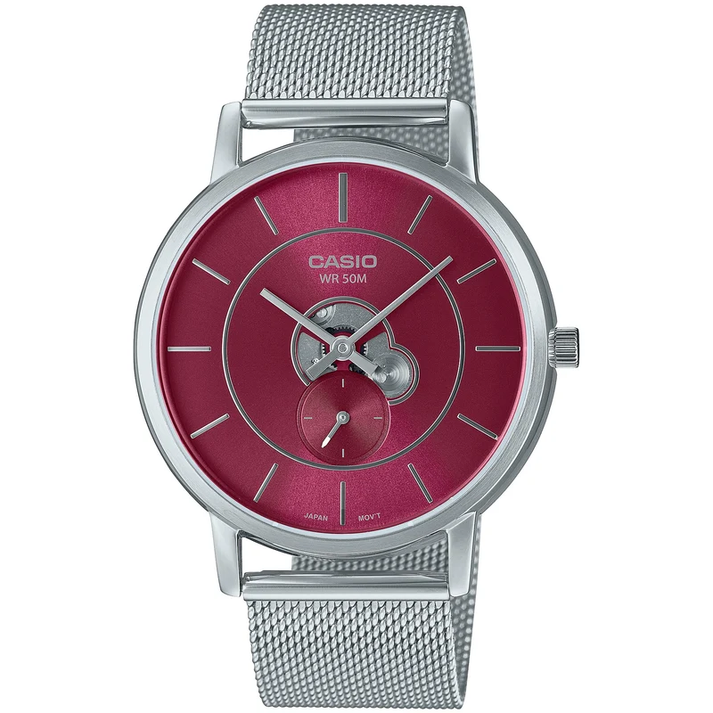 Montre Casio Homme MTP-B130M-4A Quartz Analogique Argent Rouge