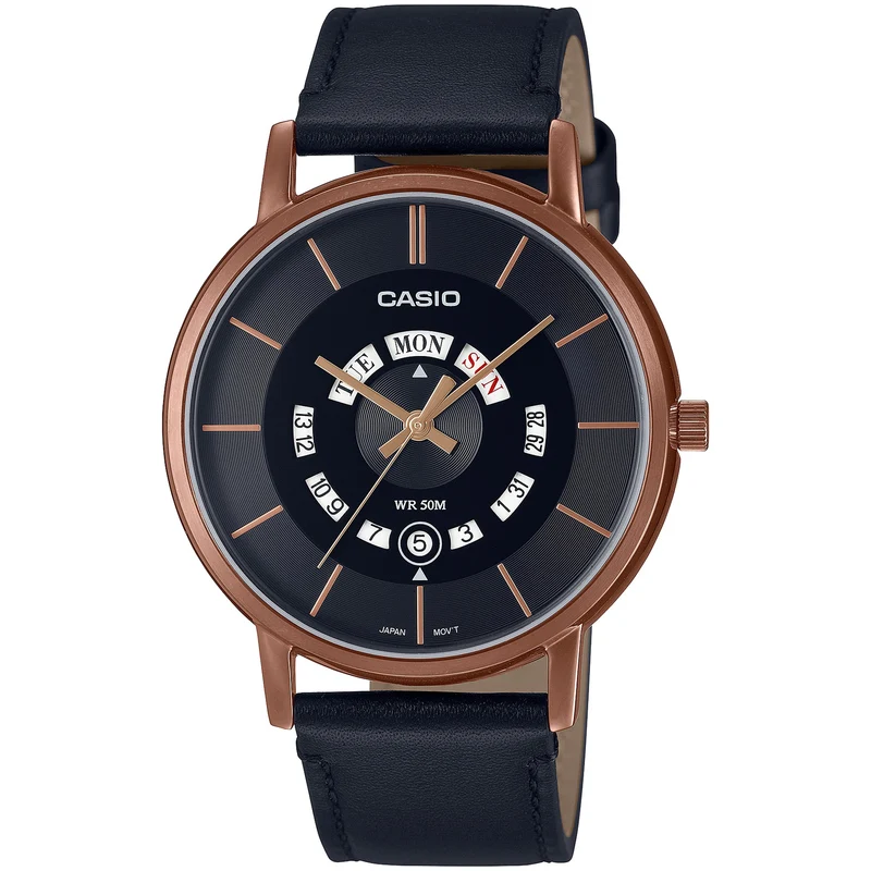 Montre Casio Homme MTP-B135RL-1A Quartz Analogique Or Rose Noir