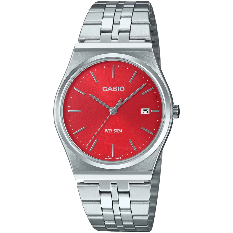 Montre Casio Homme MTP-B145D-4A2 Quartz Analogique Argent Rouge