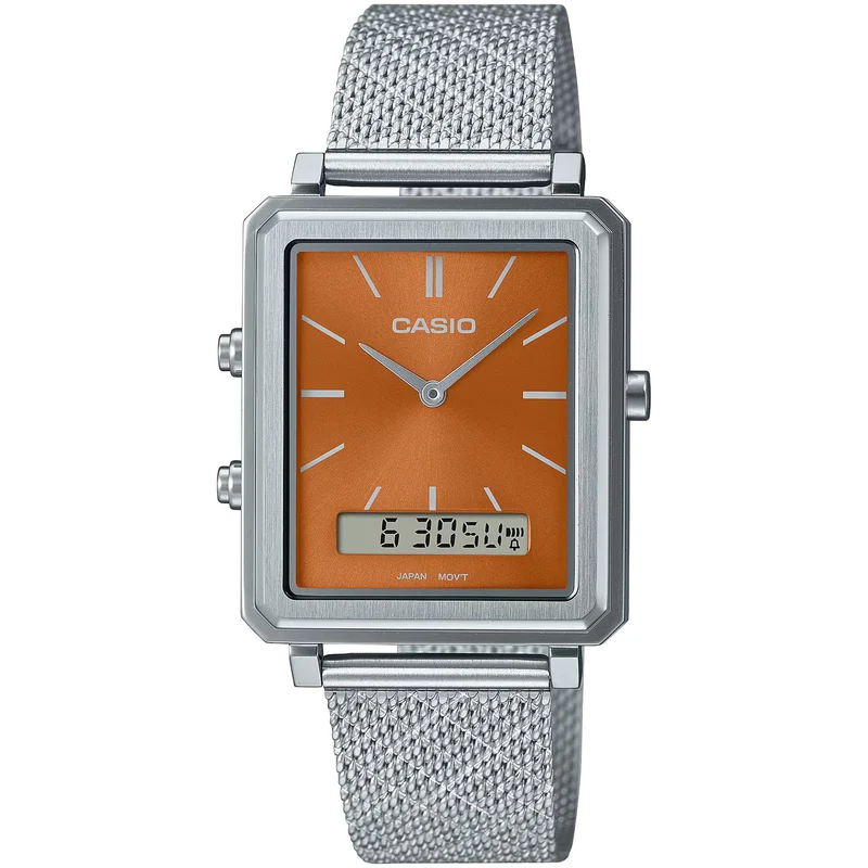 Montre Casio Homme MTP-B205M-5 Quartz Analogique Argent Orange