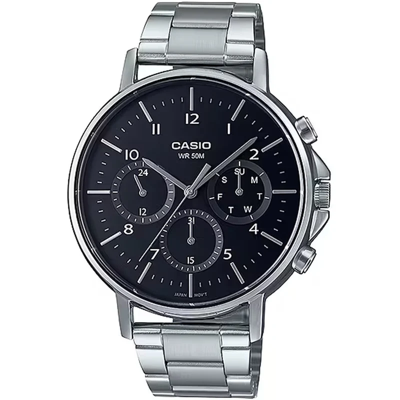 Montre Casio Homme MTP-E321D-1A Quartz Analogique Argent Noir