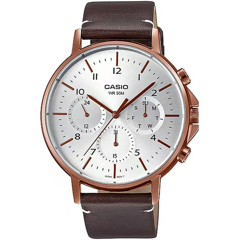 Montre Casio Homme MTP-E321RL-5A Quartz Analogique Or Rose Argent