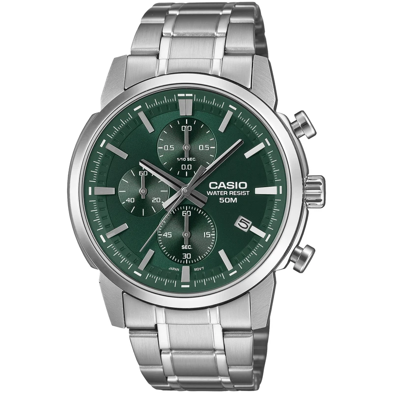 Montre Casio Homme MTP-E510D-3A Quartz Analogique Argent Vert