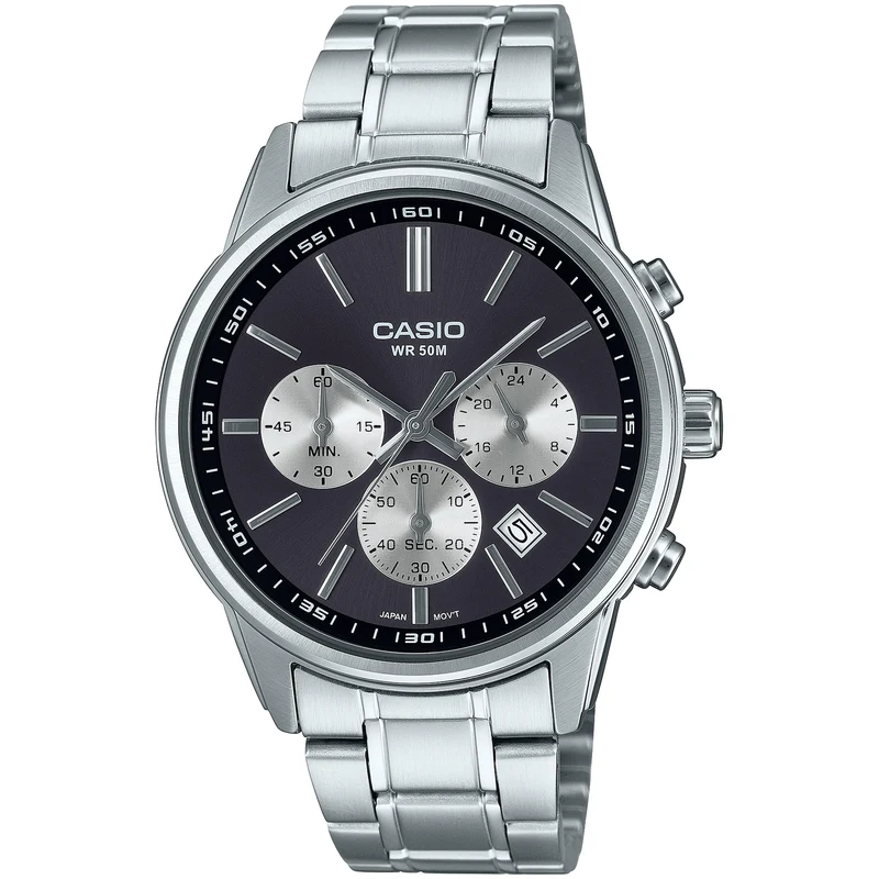 Montre Casio Homme MTP-E515D-1A Quartz Analogique Argent Noir
