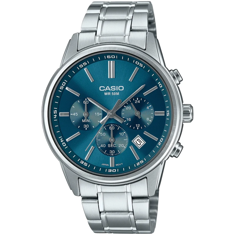 Montre Casio Homme MTP-E515D-2A1 Quartz Analogique Argent Bleu