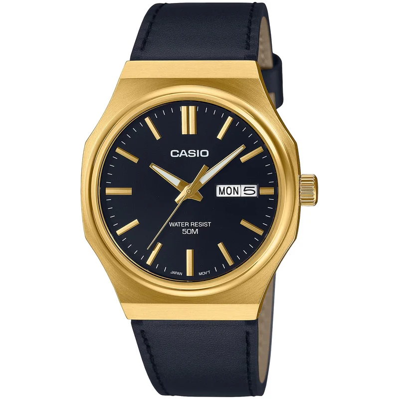 Montre Casio Homme MTP-E735GL-1A Quartz Analogique Doré Noir
