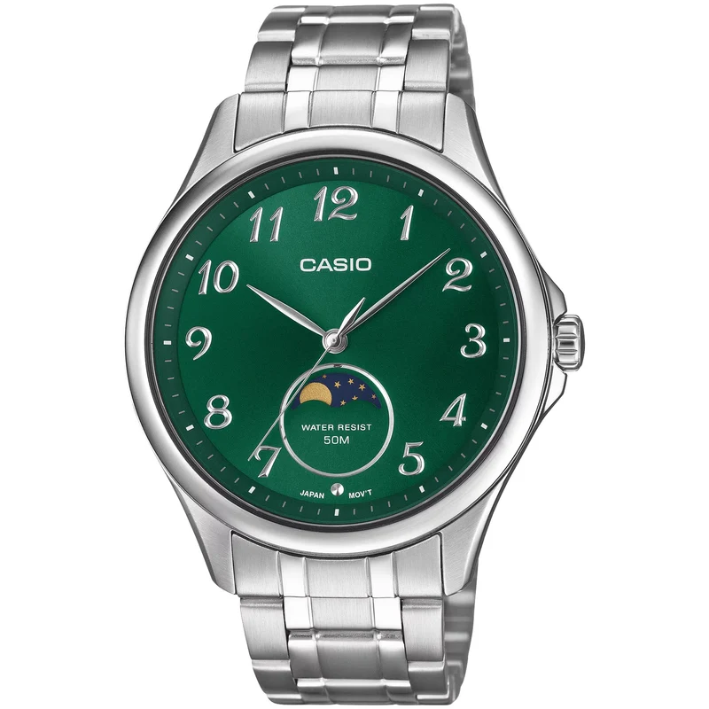 Montre Casio Homme MTP-M110D-3A Quartz Analogique Argent Vert