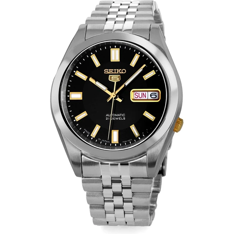 Montre Seiko 5 Homme Automatique SNKF67J1 Noir Doré