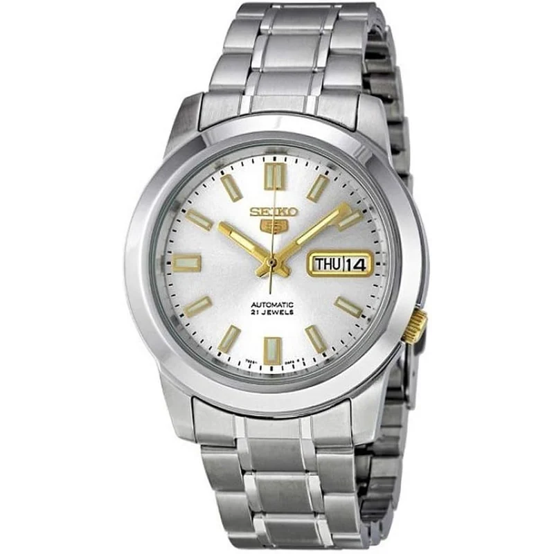 Montre Seiko 5 Homme Automatique SNKK09K1 Blanc Doré