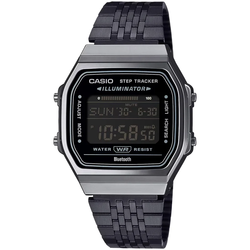 Montre Casio Mixte Vintage ABL-100WEGG-1B Quartz Digitale Argent Noir