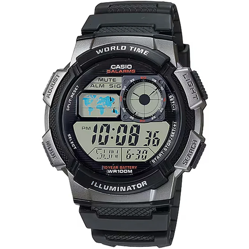 Montre Casio Homme AE-1000W-1B Quartz Digitale Argent Noir