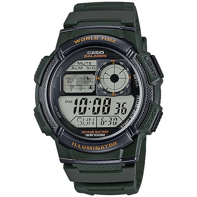 Montre Casio Homme AE-1000W-3A Quartz Digitale Vert Noir
