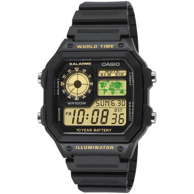 Montre Casio Homme AE-1200WH-1B Quartz Digitale Noir