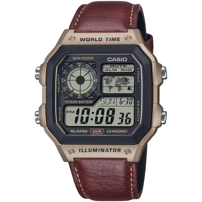Montre Casio Homme AE-1200WHL-5A Quartz Digitale Bronze Noir