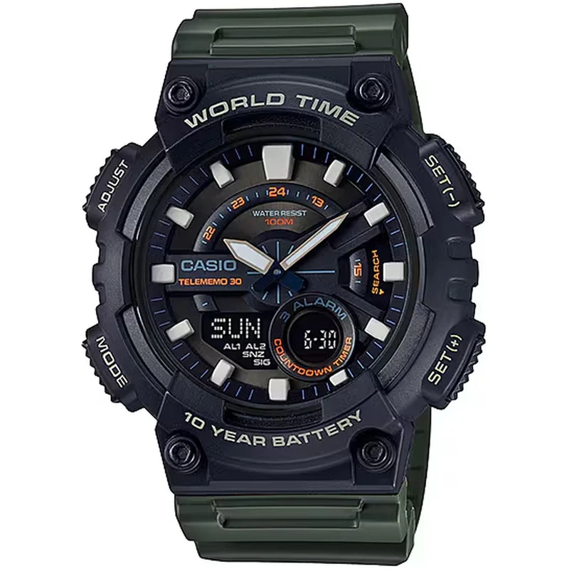 Montre Casio Homme AEQ-110W-3A Quartz Analogique / Digitale Noir