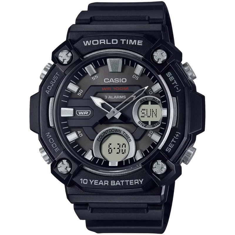 Montre Casio Homme AEQ-120W-1A Quartz Analogique / Digitale Noir