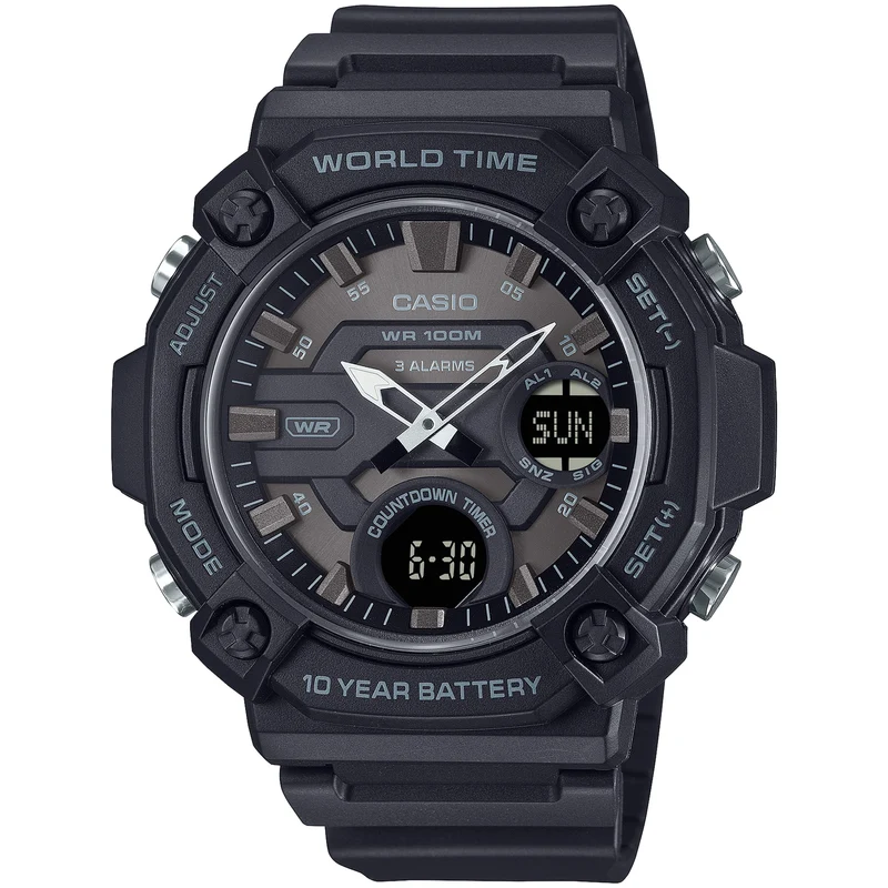 Montre Casio Homme AEQ-120W-1B Quartz Analogique / Digitale Noir