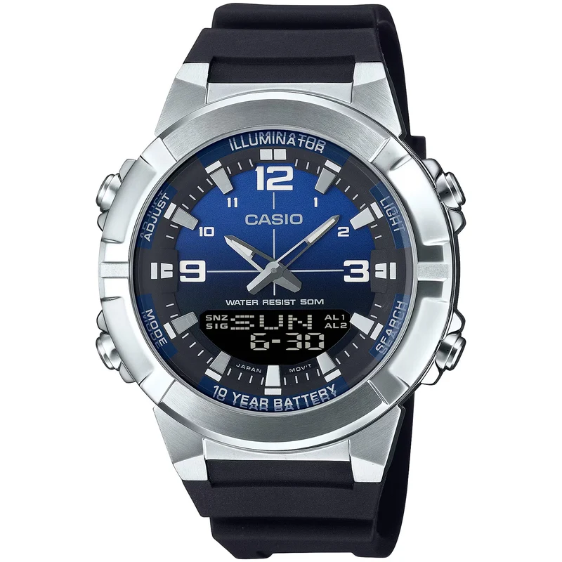Montre Casio Homme AMW-870A-2A Quartz Analogique / Digitale Argent Bleu