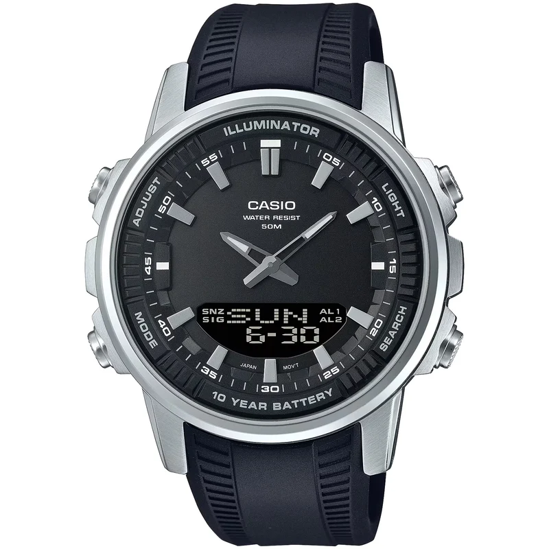 Montre Casio Homme AMW-880-1A Quartz Analogique / Digitale Argent Noir