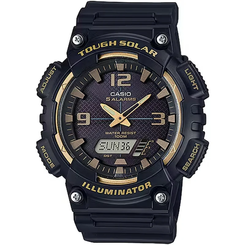 Montre Casio Homme AQ-S810W-1A3 Solaire Analogique / Digitale Noir or