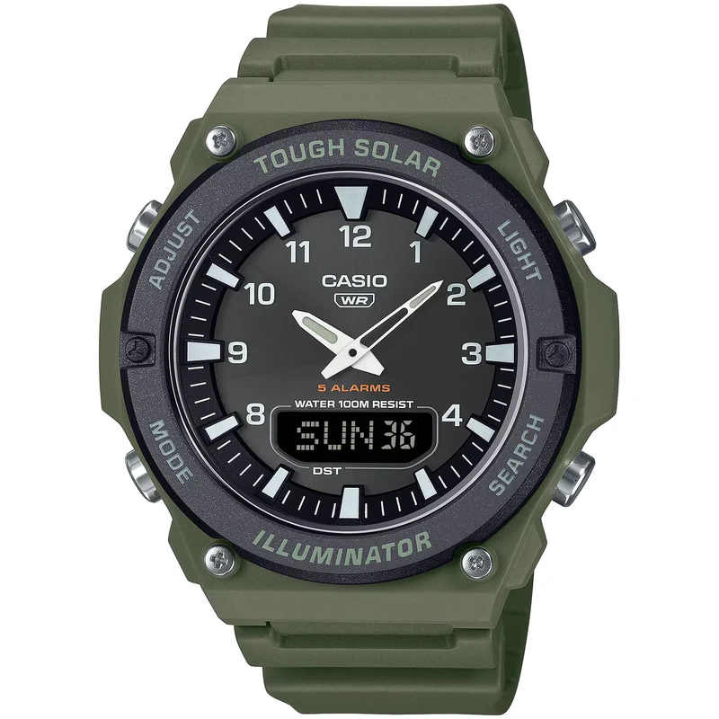 Montre Casio Homme AQ-S820W-3B Solaire Analogique / Digitale Vert Noir