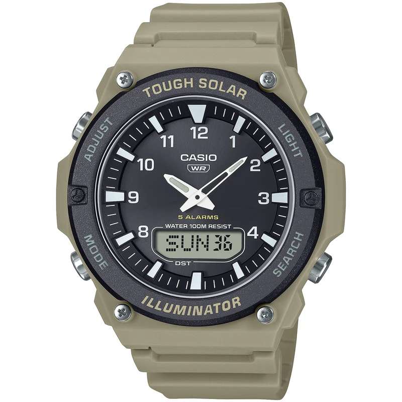Montre Casio Homme AQ-S820W-5A Solaire Analogique / Digitale Marron Noir