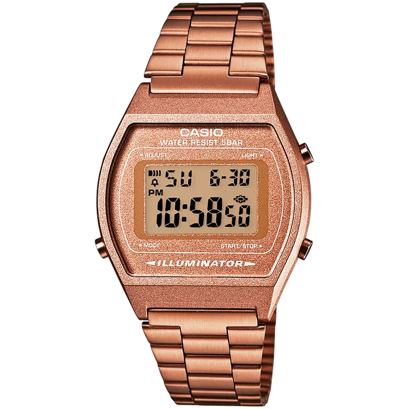Montre Casio Mixte Vintage B640WC-5A Quartz Digitale Or Rose