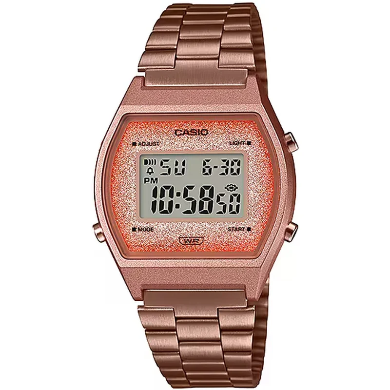 Montre Casio Mixte Vintage B640WCG-5 Quartz Digitale Or Rose