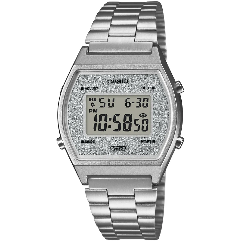 Montre Casio Mixte Vintage B640WDG-7 Quartz Digitale Argent