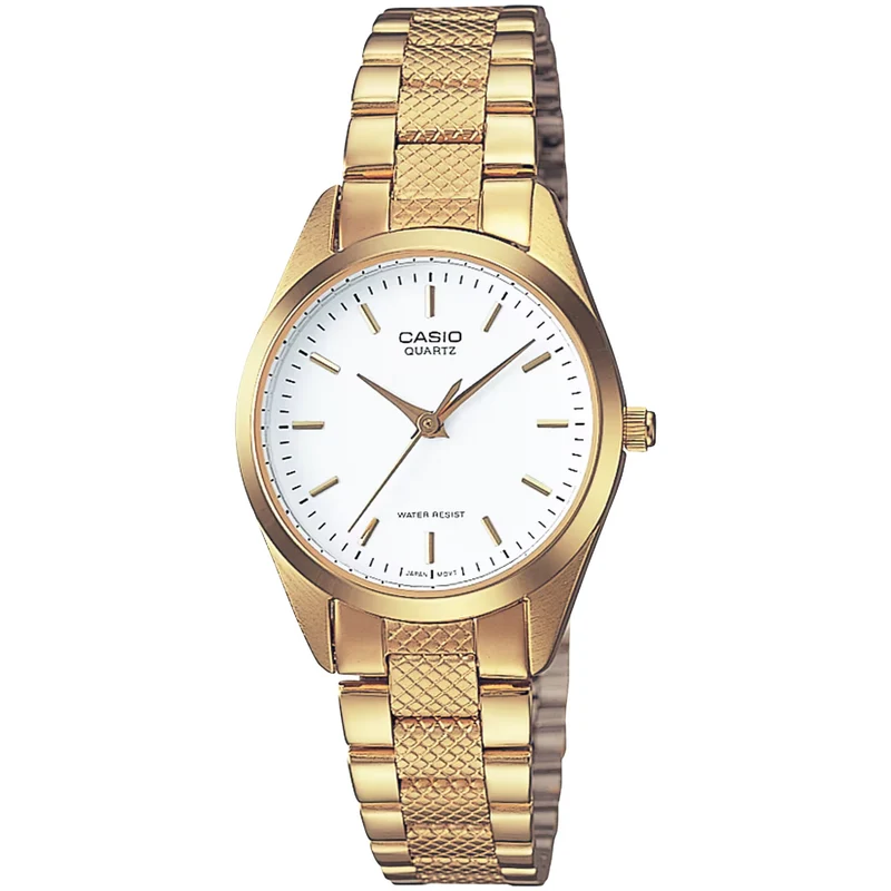 Montre Casio Femme LTP-1274G-7A Quartz Analogique Doré Blanc