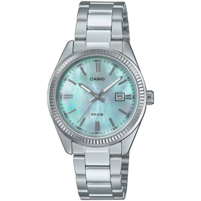 Montre Casio Femme LTP-1302DS-2A Quartz Analogique Argent Nacré