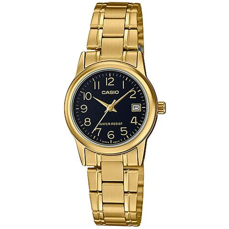 Montre Casio Femme LTP-V002G-1B Quartz Analogique Doré Noir