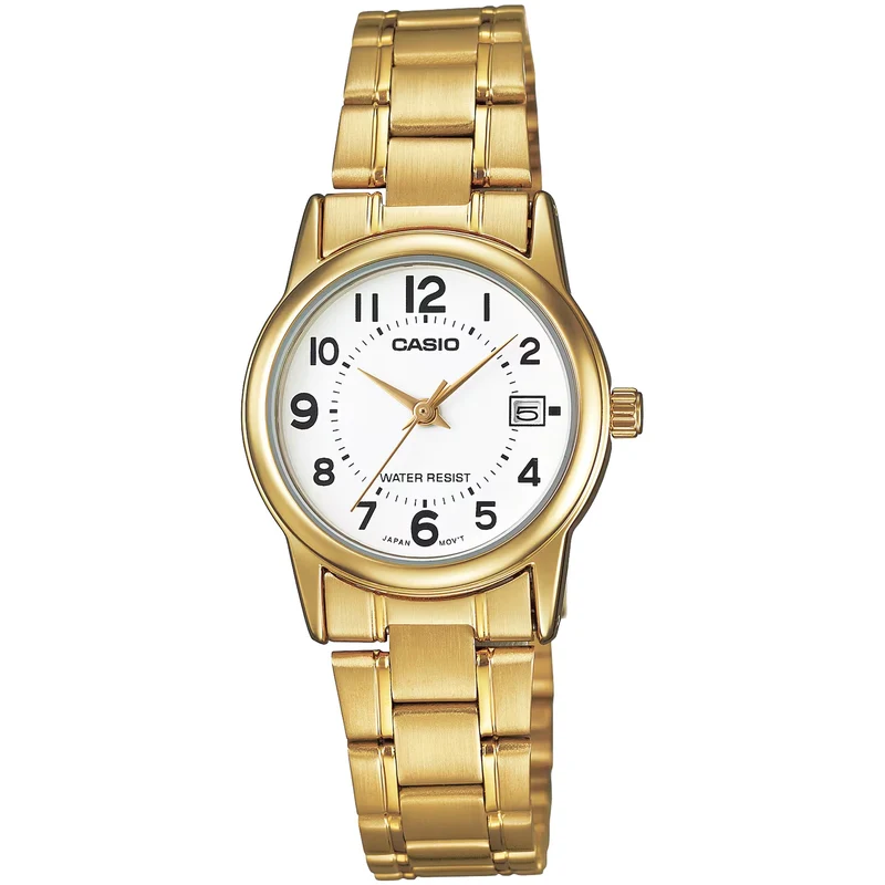 Montre Casio Femme LTP-V002G-7B Quartz Analogique Doré Blanc