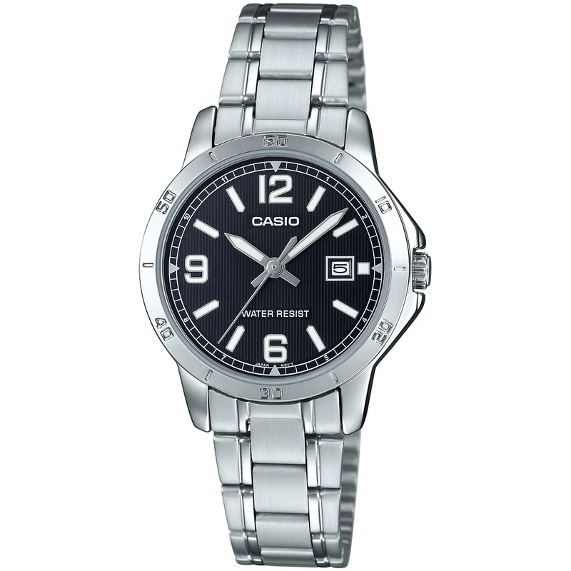 Montre Casio Femme LTP-V004D-1B2 Quartz Analogique Argent Noir
