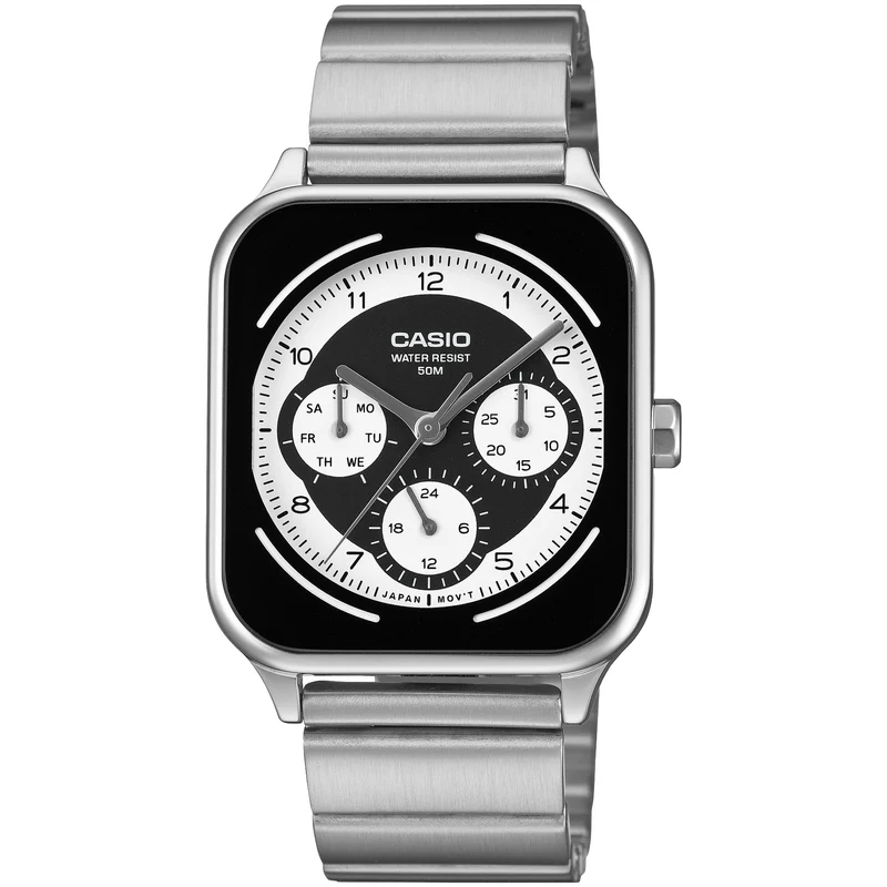 Montre Casio Homme MTP-M307D-1B Quartz Analogique Argent Blanc Noir