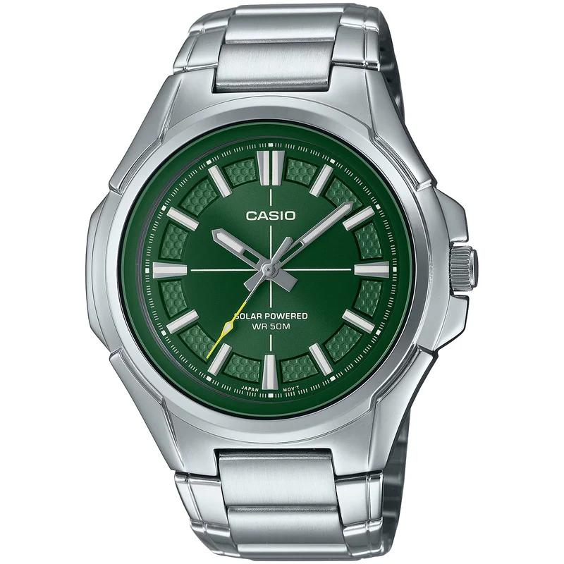 Montre Casio Homme MTP-RS100D-3A Solaire Analogique Argent Vert
