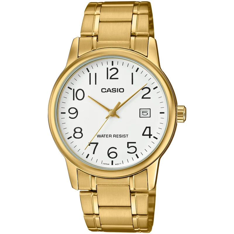 Montre Casio Homme MTP-V002G-7B2 Quartz Analogique Doré Blanc