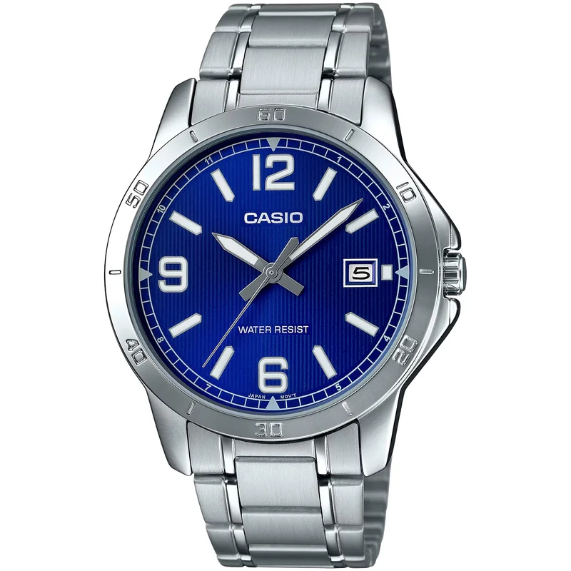 Montre Casio Homme MTP-V004D-2B Quartz Analogique Argent Bleu