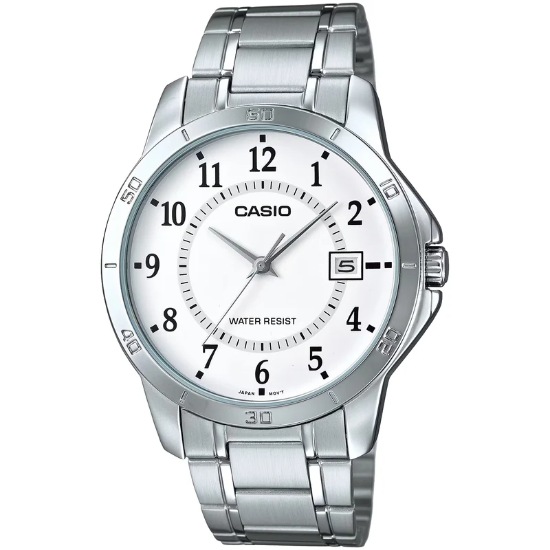 Montre Casio Homme MTP-V004D-7B Quartz Analogique Argent Blanc