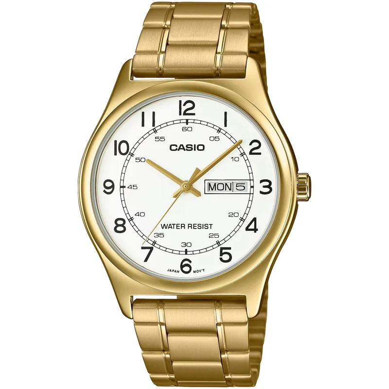Montre Casio Homme MTP-V006G-7B Quartz Analogique Doré Blanc